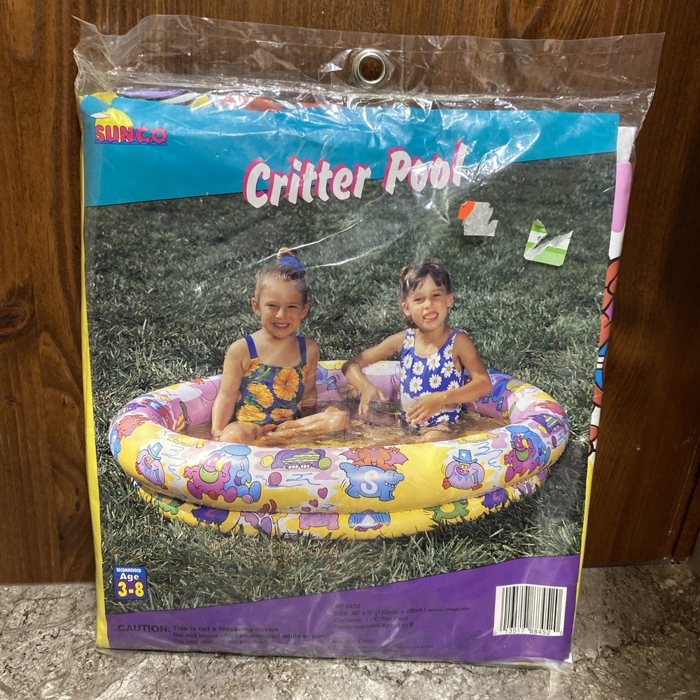 Vintage 1996 Sunco Inflatable Critter Pool Ages 3-8 Vtg Design Animals‎ Rare!